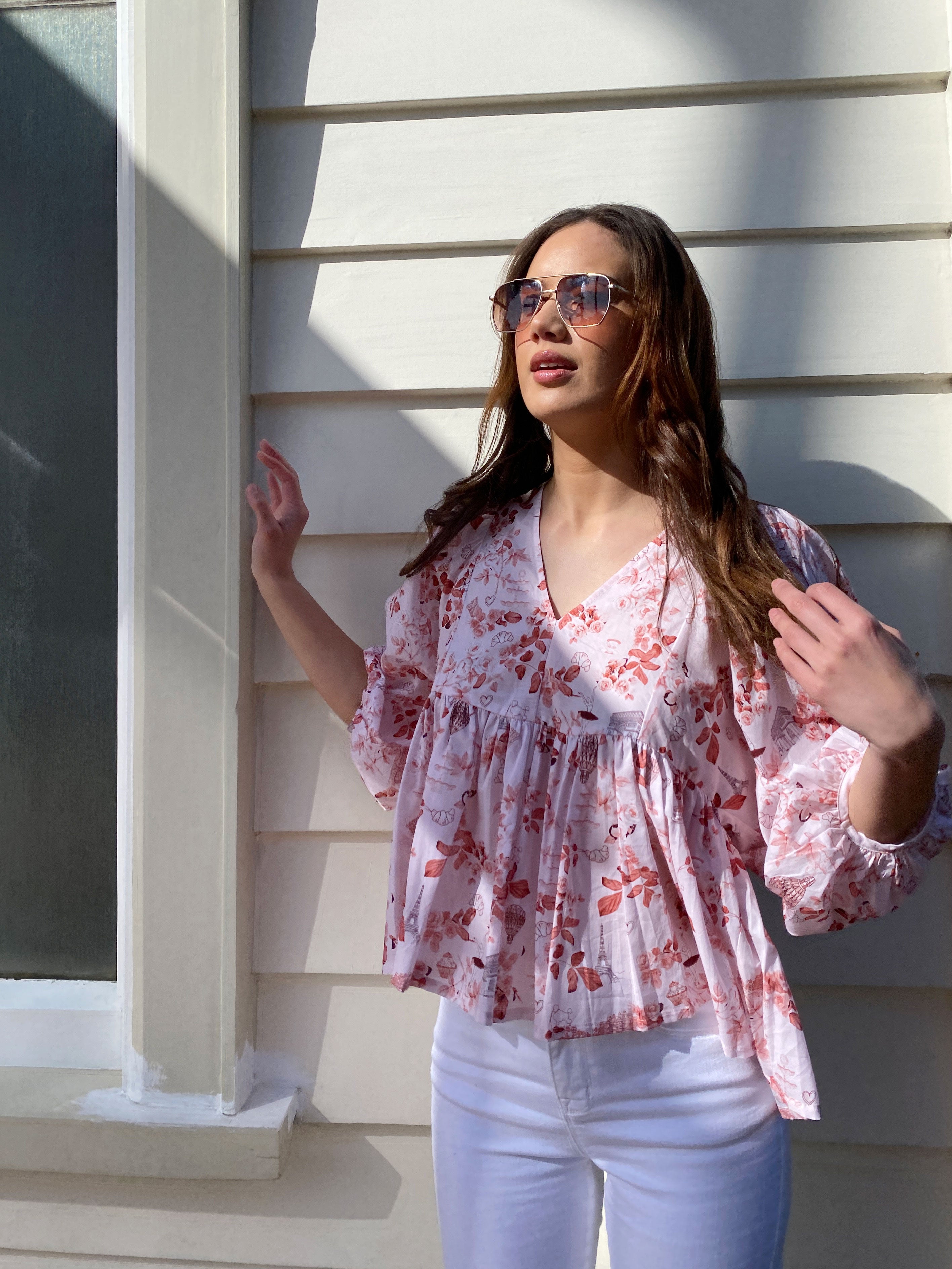 Zara Blouse - Jolie Ruby Rose – Stella+Gemma-AU